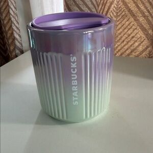 Starbucks Lavender and Cream Ceramic Tumbler